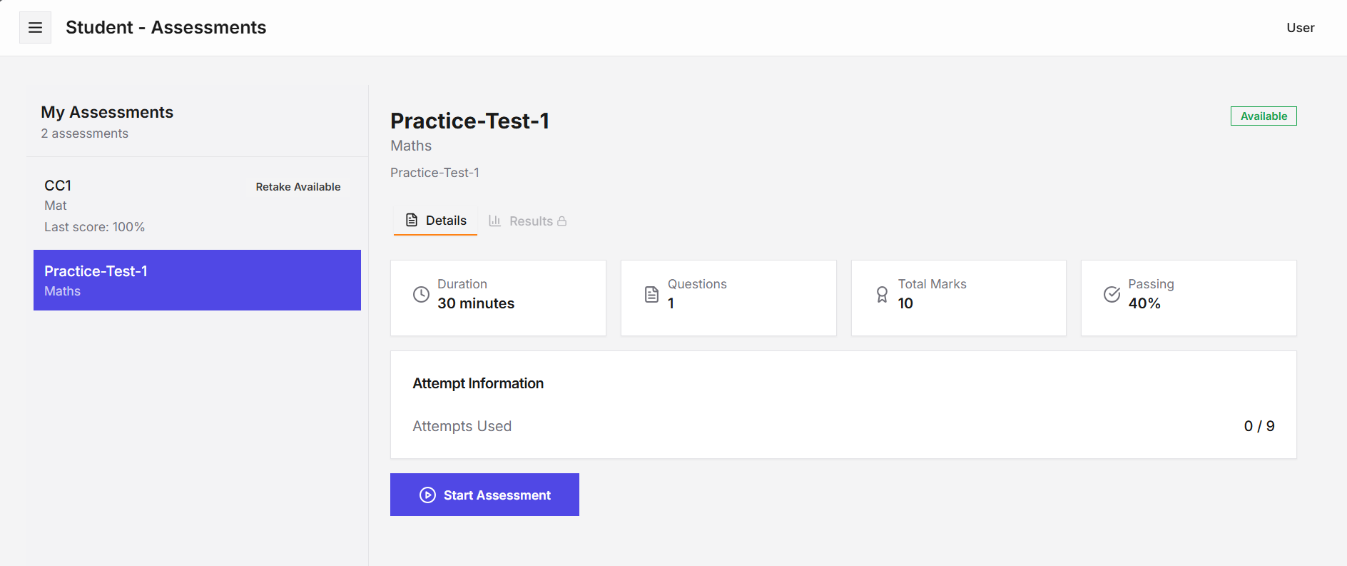 Assessment Portal - Browse and take online exams